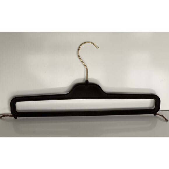 Bottega Veneta Brown Velvet 15" Pants Hangers with Gold Hardware - Picture 5 of 7